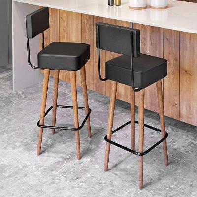 Kit 02 Banquetas Alta Para Cozinha área Gourmet Barcelona Com Encosto Couríssimo Preto - Desk Design