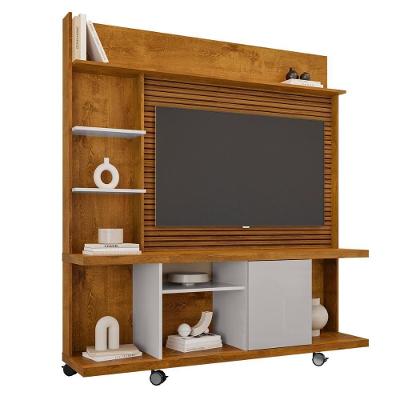 Home Taurus 160 Cm Para Tv Até 47” Polegadas E Rodízios Naturale/off White/ripado