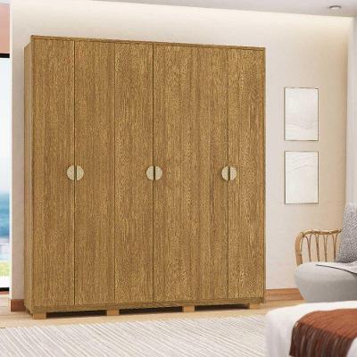 Guarda-roupa Noronha Com Maleiro Interno 6 Portas 4 Gavetas Nature 100% Mdf - Vila Rica