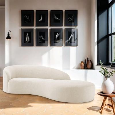 Divã Recamier Orgânico França 250cm Lado Direito Bouclé Cor Bege