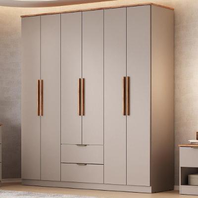 Guarda Roupa Casal 6 Portas Milan Carraro Avelã