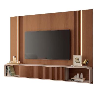 Painel Tv 85 Pol 219cm Bancada Suspensa Vivaz H01 Off-castanho - Mpozenato