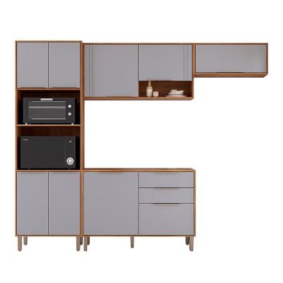 Kit Armário Cozinha Completa Áurea 9 Portas 2 Gavetas MDF 270 cm Off White