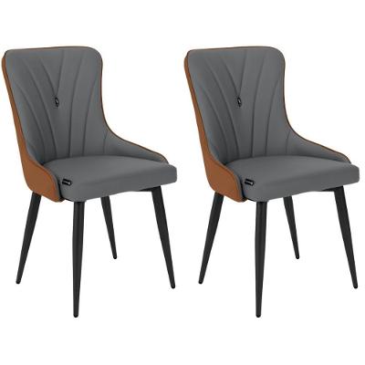 Kit 2 Cadeiras Jantar Estofada Verona Design Italiano Cinza