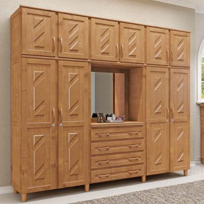 Guarda-roupa 10 Portas 4 Gavetas Capelinha Freijó Madeira Pinus - Cavazotto