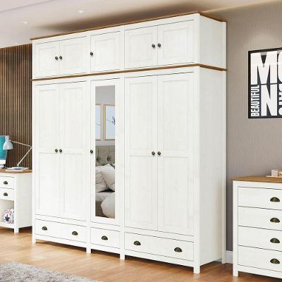 Guarda-roupa Casal 10 Portas 3 Gavetas Topázio Branco/freijó Madeira Pinus - Finestra
