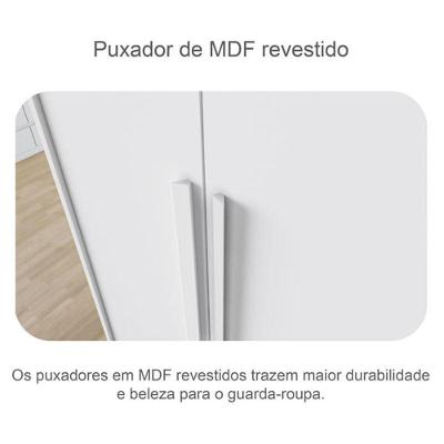 Guarda Roupa Casal New Messina 6 Portas 8 Gavetas Neve MDF Móveis Novo Horizonte