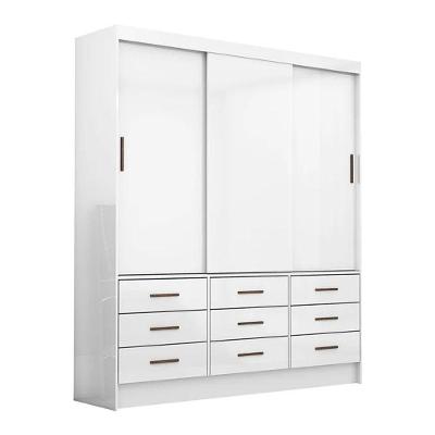 Guarda Roupa Sevilha 3 Portas 9 Gavetas Sem Espelho Carioca Moveis Branco