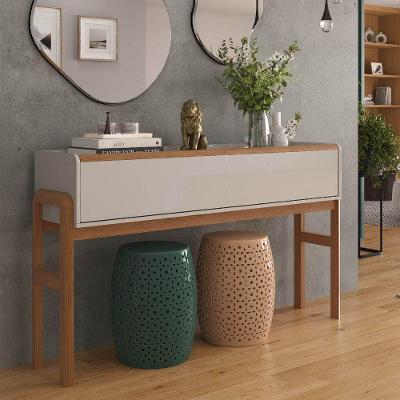 Aparador Com 2 Gavetas Elegance Off White/jequitiba - Lukaliam