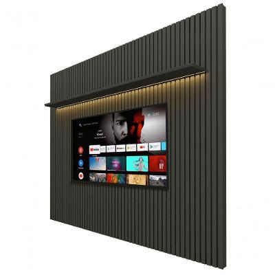 Painel Para Tv 2.3 Ripado Com Led Nobre Grafite - Gelius Móveis