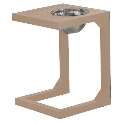 Mesa Lateral Em Alumínio Tampo Balde Ripado Varanda, Jardim Fendi