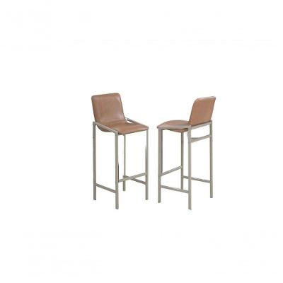 Kit 2 Banquetas Tubulares Premium - Gol Decor Courino Bege-champagne