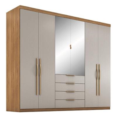 Guarda Roupa Giardino Casal Quarto Com 6 Portas E 4 Gavetas Amendola-nude Prime Tx