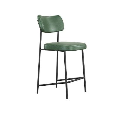 Banqueta Média Mona Estrutura Metal Assento Courino Verde SSX Multicoisas