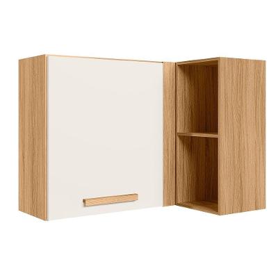 Armário Aereo De Canto 88cm Intenza Freijo-off White Cristal - Ssx Multicoisas