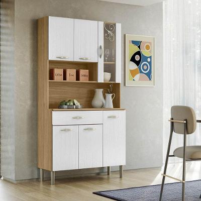 Armário de Cozinha Compacta 196 8976 6 Portas 1 Gaveta MDF 90.9cm Freijó Supremo
