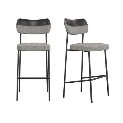 Conjunto 02 Banquetas Altas Mona Courissimo Preto E Cinza - Ssx Multicoisas