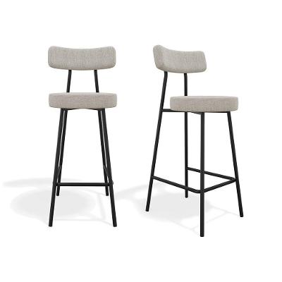 Conjunto 02 Banquetas Altas Bock Linho - Ssx Multicoisas Cinza