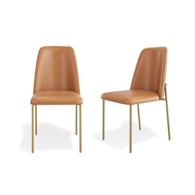 Conjunto 02 Cadeiras Livia Courissimo - Ssx Multicoisas Whisky Estrutura Dourada