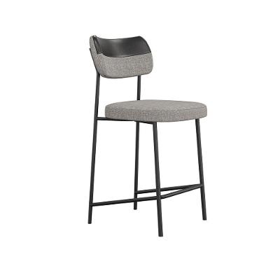 Banqueta Media Mona Courissimo Preto E Cinza - Ssx Multicoisas