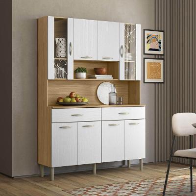 Armário de Cozinha Compacta Golden 8 Portas 2 Gavetas MDF Freijó Supremo Amadeirado