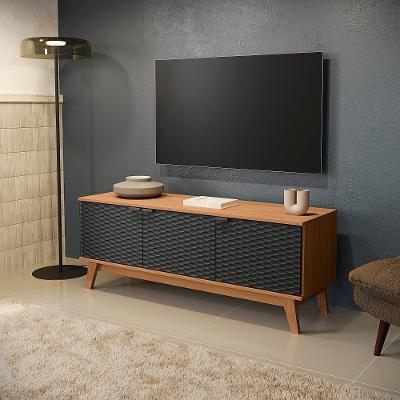 Rack Kappesberg 3 Portas 3d Canela-preto 136cm