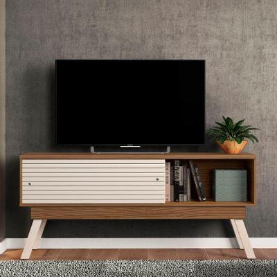 Rack Tv 65 Pol 150cm Bancada Para Sala Orlin M20 - D'rossi Naturale E Off White