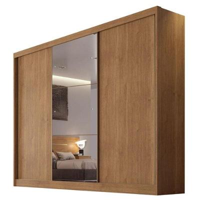 Guarda Roupa Casal Duna 3 Portas 8 Gavetas Cumaru 23 Com Espelho - Novo Horizonte