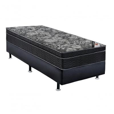 Cama Box com Colchão Solteiro Iso Nanolastic Ortopillow Molas Ensacadas Preto Ortobom