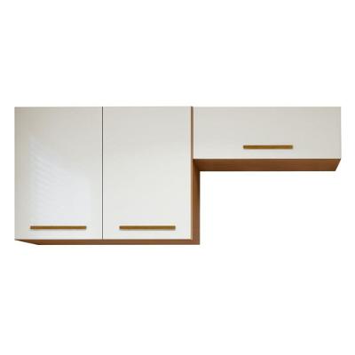 Lavanderia Modulada França 2 Armários Aéreos - Kaiki Móveis Nature/off White
