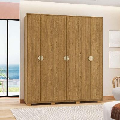 Guarda-roupa Com Maleiro Interno 6 Portas 4 Gavetas Noronha Nature 100% Mdf - Vila Rica