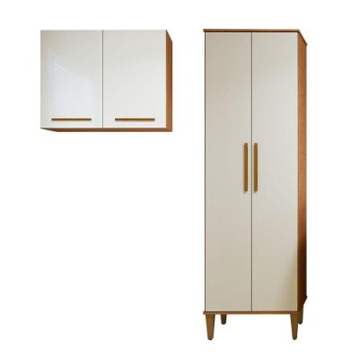Lavanderia Modulada São Gonçalo 1 Armário Multiuso E Armário Aéreo - Kaiki Móveis Nature/off White