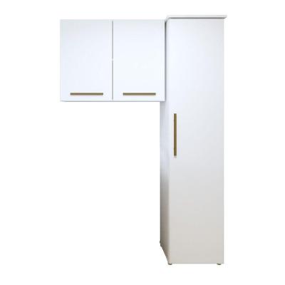 Lavanderia Modulada 1 Armário Multiuso E Armário Aéreo Uberlândia - Kaiki Móveis Branco