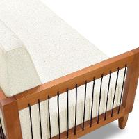 Sofá Living 2 Lugares Marilia 1,60m Linho Natural Base Em Madeira Castanho - Pallazio