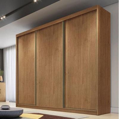 Guarda Roupa Casal Ambiente Londres 3 Portas 4 Gavetas Cumaru 23 Com Nicho - Novo Horizonte