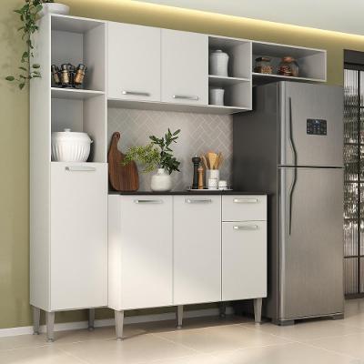 Armário de Cozinha Compacta Mp2359 6 Portas 1 Gaveta Mdf 181cm Branco
