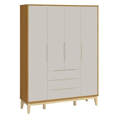 Guarda Roupa Infantil Classic Elfe Areia Acetinado Savana Natural - Reller