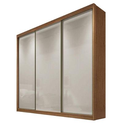 Guarda Roupa Casal Londres 3 Portas 6 Gavetas Cumaru 25 Fendi Com Nicho - Novo Horizonte