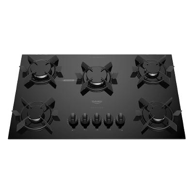 Cooktop a Gás Dako Pratiko 5 Bocas Vidro Temperado com Trempe Ferro Fundido Preto Bivolt