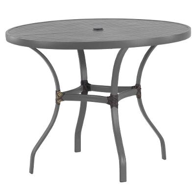 Mesa Com Tampo Ripado De 120 Cm Em Alumínio - Trama Original Cinza