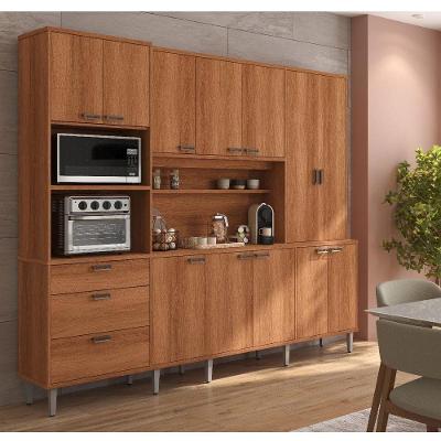 Armário De Cozinha 12 Portas 3 Gavetas Pulse Jequitibá - Lukaliam