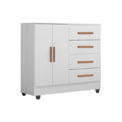 Comoda Lite 4 Gavetas 2 Portas Branco Brilho - Móveis Leão