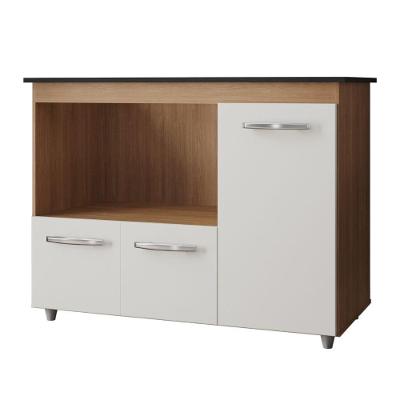 Balcão Para Cooktop Ana 4 Bocas 3 Portas Moblis Cor:savana Off White
