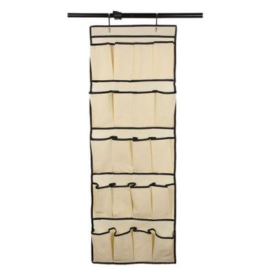 Sapateira Vertical De Porta E Parede Com 20 Divisórias Organização Gigante E Espaço Livre No Closet Bege