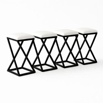 Kit 4 Banqueta Alta 80 Cm Cozinha Bar Balcão Bistrô Corino Branco