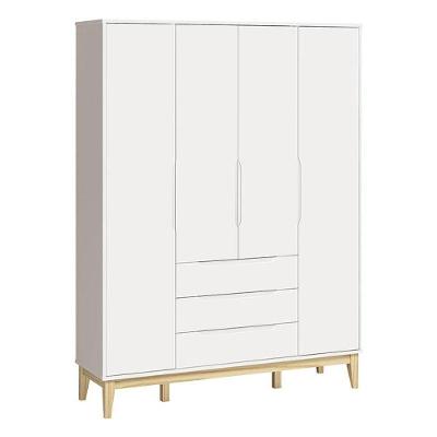 Guarda Roupa Infantil Classic Elfe Branco Acetinado Natural - Reller
