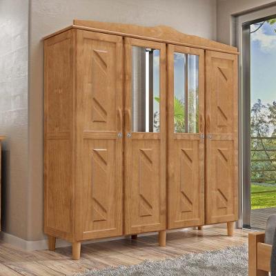 Guarda-roupa 4 Portas 3 Gavetas Brasil Freijó Madeira Pinus - Cavazotto