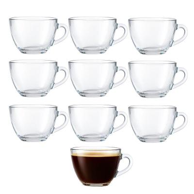 Jogo 10 Xícara De Café De Vidro 90ml Básica Brasilia Em Casa Tem