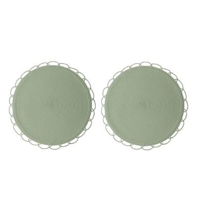 Jogo 2 Lugar Americano Redondo De Polipropileno Verde 38cm Wolff