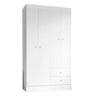 Guarda Roupa Solteiro Versa 4 Portas Branco Rosa Flex Fosco - Kits Paraná